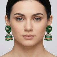 Traditional Beaded Jhumka Earrings