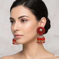 Traditional Beaded Jhumka Earrings