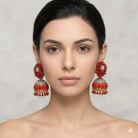 Traditional Beaded Jhumka Earrings