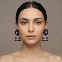 Traditional Beaded Jhumka Earrings