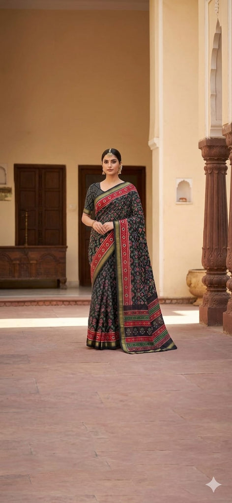 Premium Chanderi Heart Shaped Floral Cotton Saree.