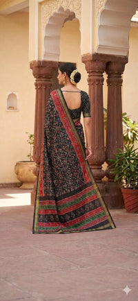 Premium Chanderi Heart Shaped Floral Cotton Saree.