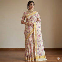 Nila Pushpa Kasavu saree