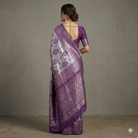 Lilac Bloom Elegance Pttu Saree.
