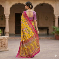 Pink Paradise Printed Cotton Saree.