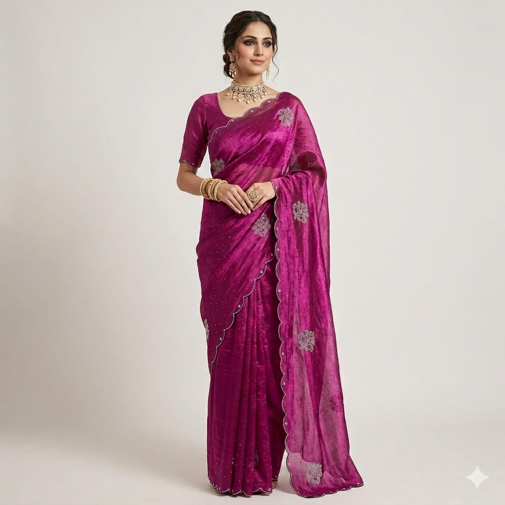 Violet Varnika Soft Organza Silk.