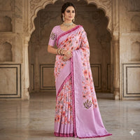Spring Serenda Printed Soft Lenin Cotton Saree