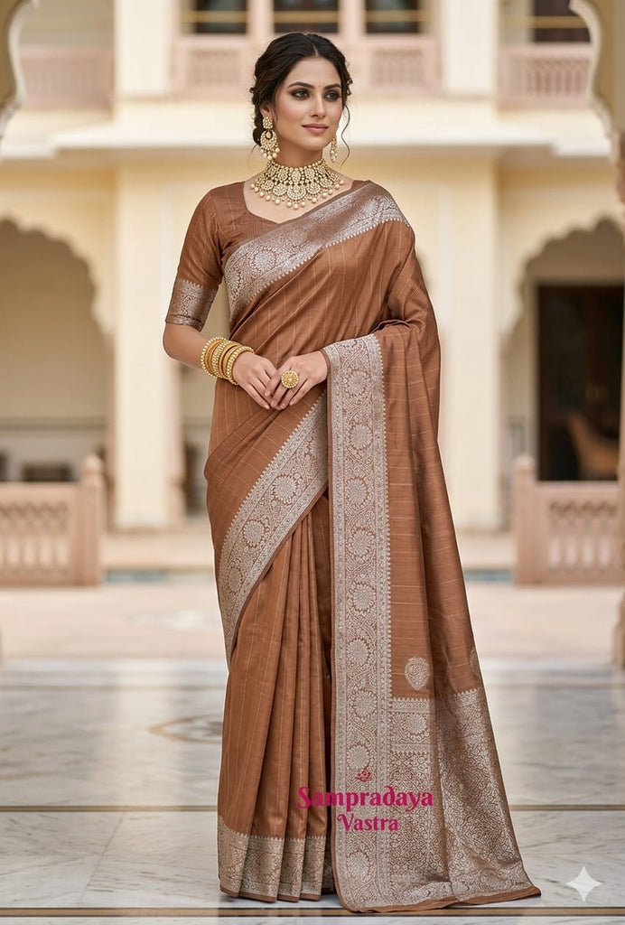 Teal Aura Kanjeevaram Silk Saree