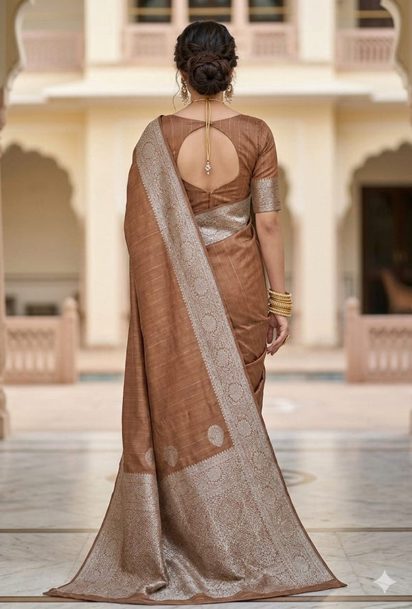 Teal Aura Kanjeevaram Silk Saree
