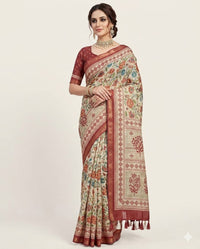 Chanderi Saree with Bagru Handblock Prints