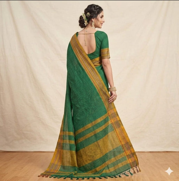 Ghingham Checks Saree