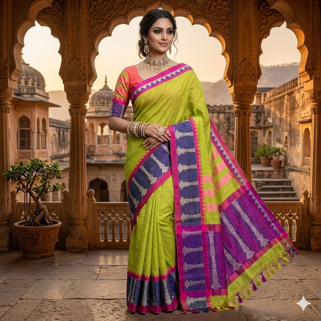 Harita Stambha Narayanpet Saree