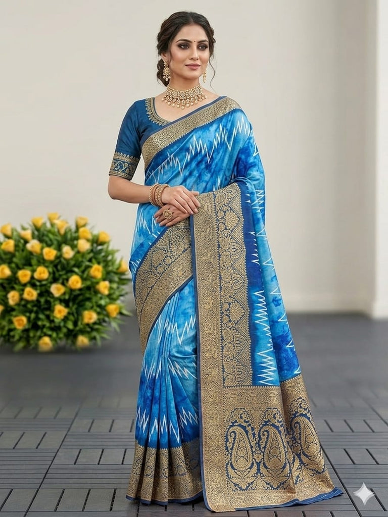 Shibori-Style Chevron Silk