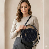 Midnight Ikat Round Sling Bag