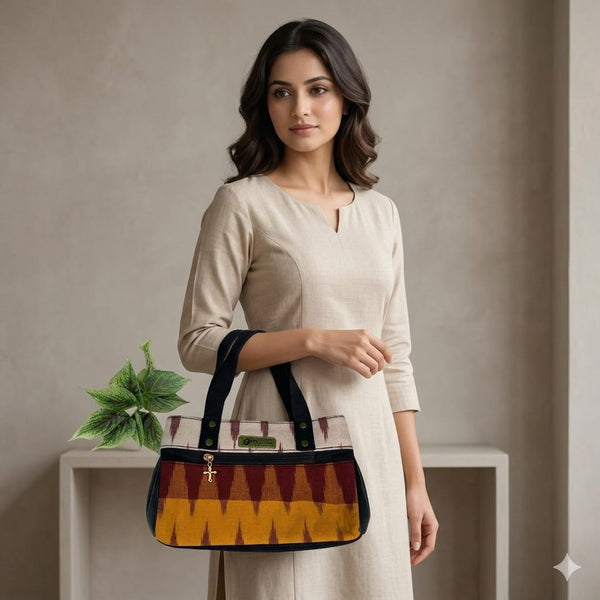 Handcrafted Ikat Tote Bag.