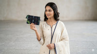 Ikat fabric pouch