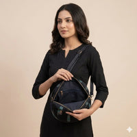 Midnight Ikat Round Sling Bag
