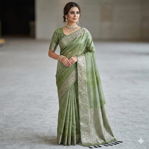 Aaranya mist Weave Soft Pastel woven Saree