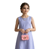 Kids Mini Quilted Pearl Handle Sling Bag
