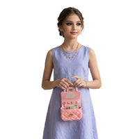 Kids Mini Quilted Pearl Handle Sling Bag