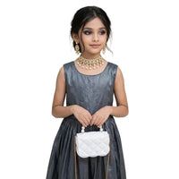 Kids Mini Quilted Pearl Handle Sling Bag