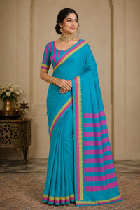 Megha Gulabi Zig-zag Saree
