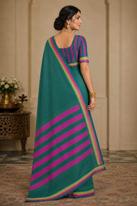 Megha Gulabi Zig-zag Saree