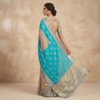 Floral Printed Muga Silk Saree