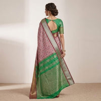 Floral Printed Muga Silk Saree