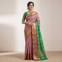 Floral Printed Muga Silk Saree