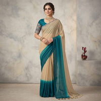 Pure Dupion Raw Silk Ombre Saree