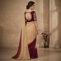 Pure Dupion Raw Silk Ombre Saree