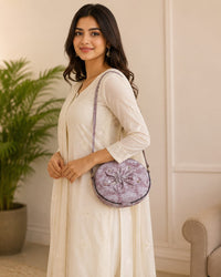 Women’s Floral Print Round Sling Bag
