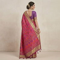 Traditional handwoven silk-cotton saree
