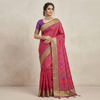 Traditional handwoven silk-cotton saree