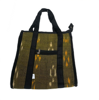 Indigo Ikat Canvas Lunch Tote