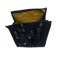 Indigo Ikat Canvas Lunch Tote