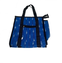 Indigo Ikat Canvas Lunch Tote