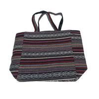 Embroidered Motif Tapestry Tote Bag