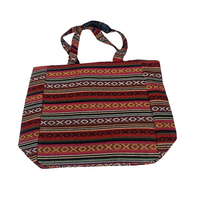 Embroidered Motif Tapestry Tote Bag