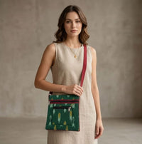Traditional Ikat Fabric Sling Bag,