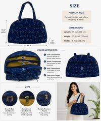 Indigo Ikat Quilted Shoulder Bag