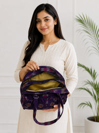 Indigo Ikat Quilted Shoulder Bag