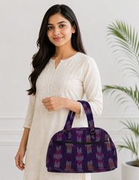 Indigo Ikat Quilted Shoulder Bag