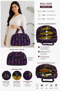 Indigo Ikat Quilted Shoulder Bag