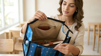 Indigo Ikat Canvas Lunch Tote