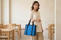 Indigo Ikat Canvas Lunch Tote