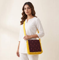 Traditional Ikat Fabric Sling Bag,