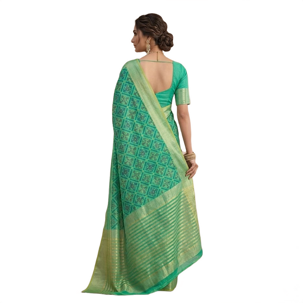 Patola Ikat Geometric Print Saree