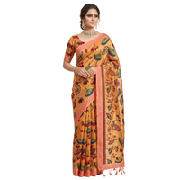 Lotus Garden Tussar Silk Saree